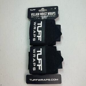 Tuff Villian Wrist Wraps 16" Black White New Lifting Weight Training Fitness